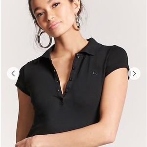 Horse embroidered black polo shirt from Forever 21
